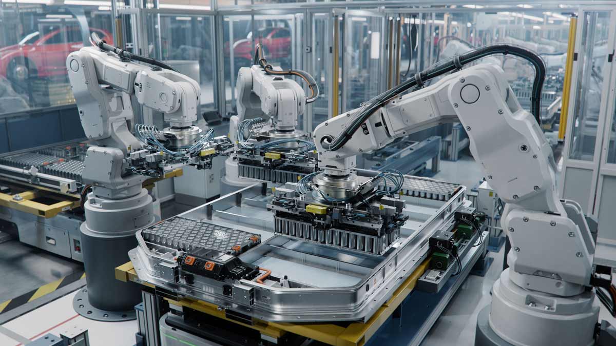 Automotive assembly line with robotic arms in South Africa